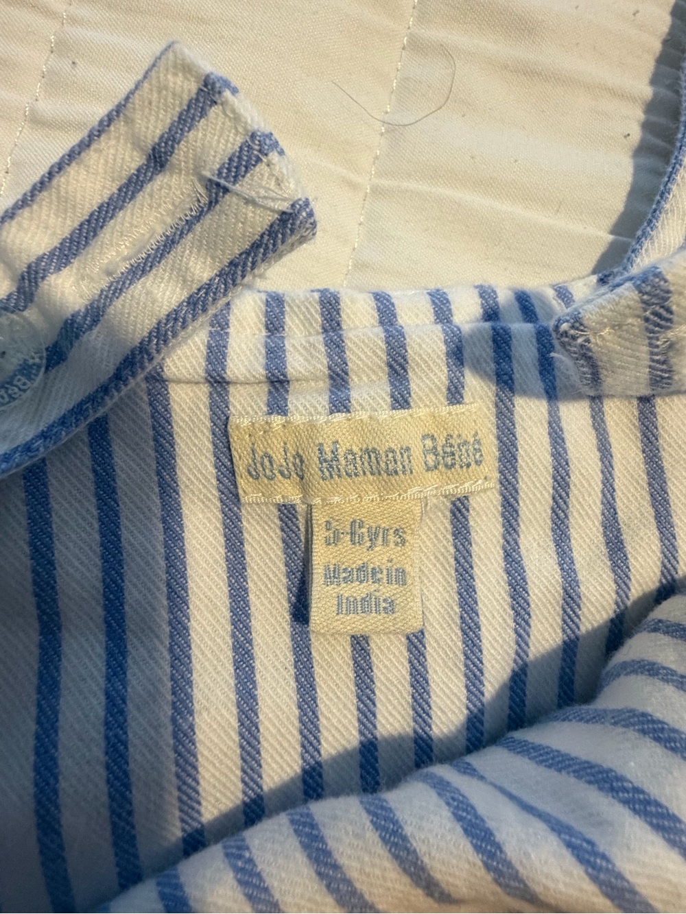 JoJo Maman Bebe Blue and White Striped One-Piece